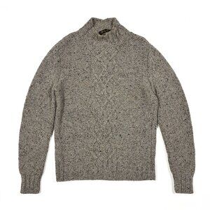 Loro Piana 100% Cashmere Cable Knit Sweater Grey Size 50